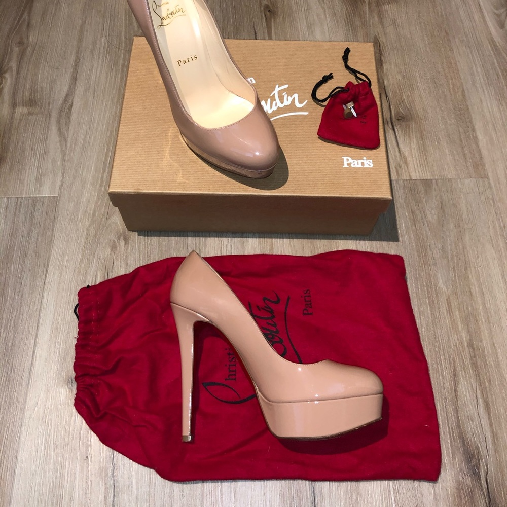 CL Dirditta Patent Platform Red Sole Pump Size 38 - Picture 2 of 8